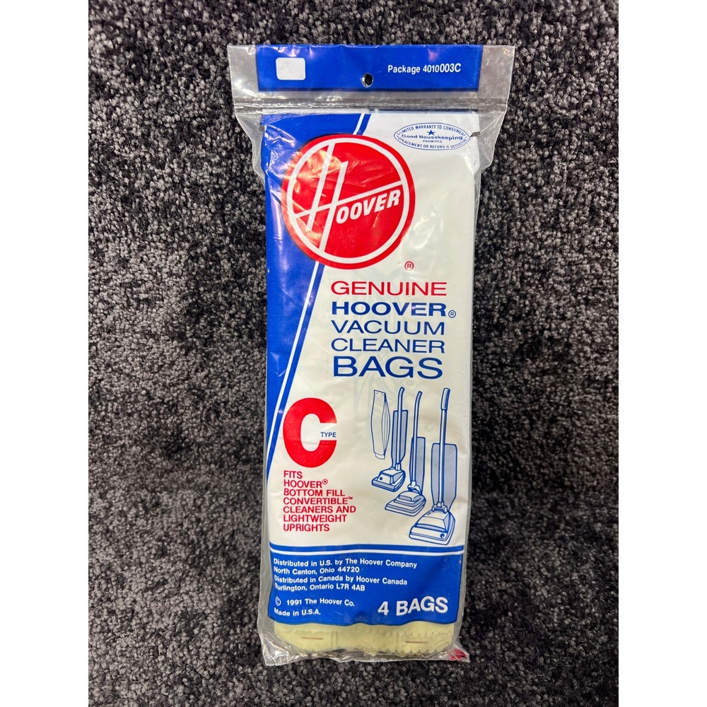 4010003C- Hoover Type C Genuine OEM Vacuum Cleaner 4 Bags Bottom‎ Fill Uprights
